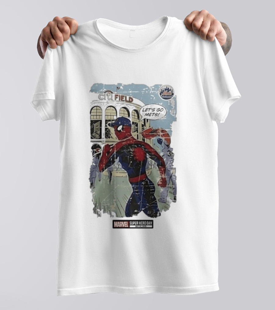 Citi Field Marvel Super Hero Day Spiderman Let's Go Mets 2026 T-Shirt