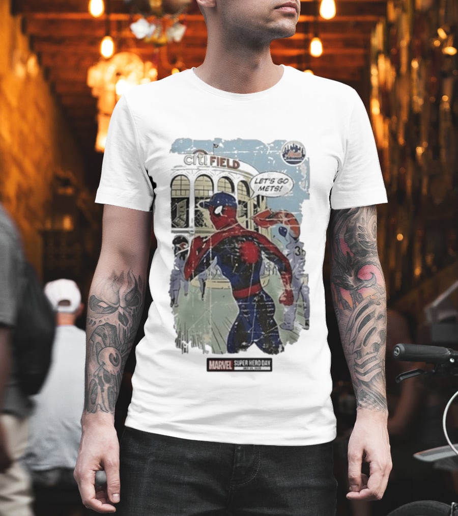 Citi Field Marvel Super Hero Day Spiderman Let's Go Mets 2026 T-Shirt