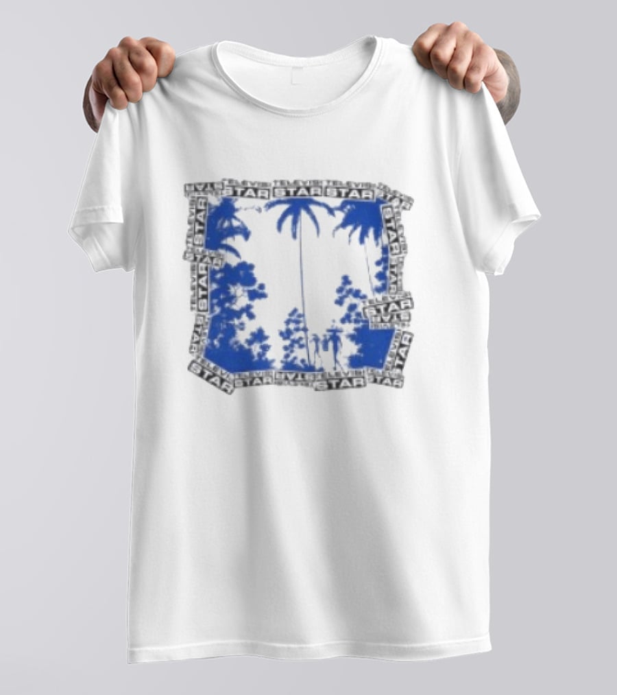 Televisi Star Catalog Store Paradise Blue White Palms T-Shirt