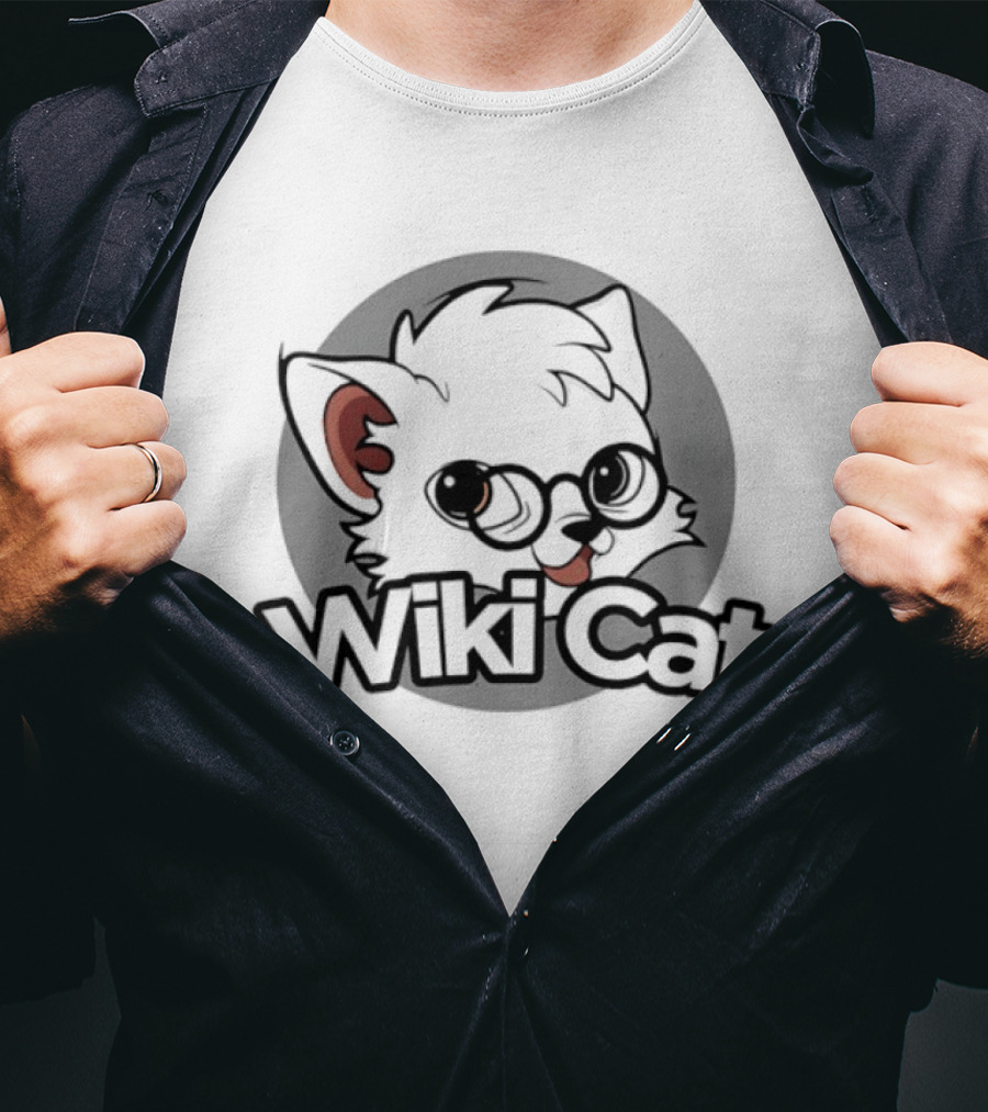 Wiki Cat Feline Character With Glasses T-Shirt