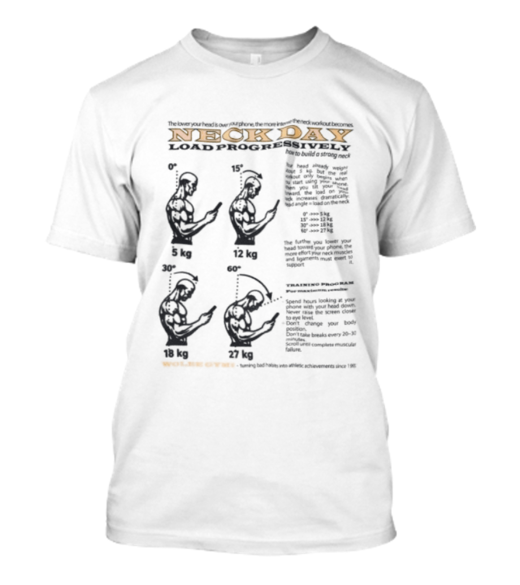 Wolee Store Neck Day Classic Gym Exercises T-Shirt