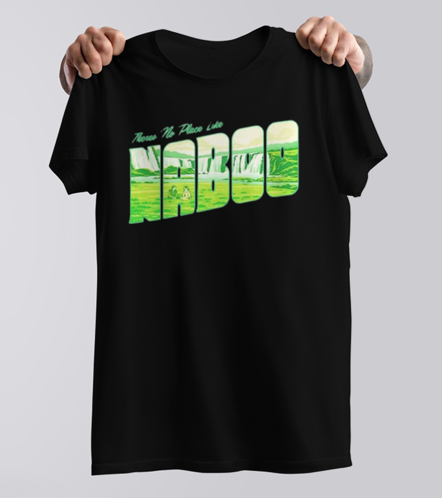 Anakin Skywalker Padme Amidala Star Wars There Is No Place Like Naboo Scenic Waterfalls T-Shirt
