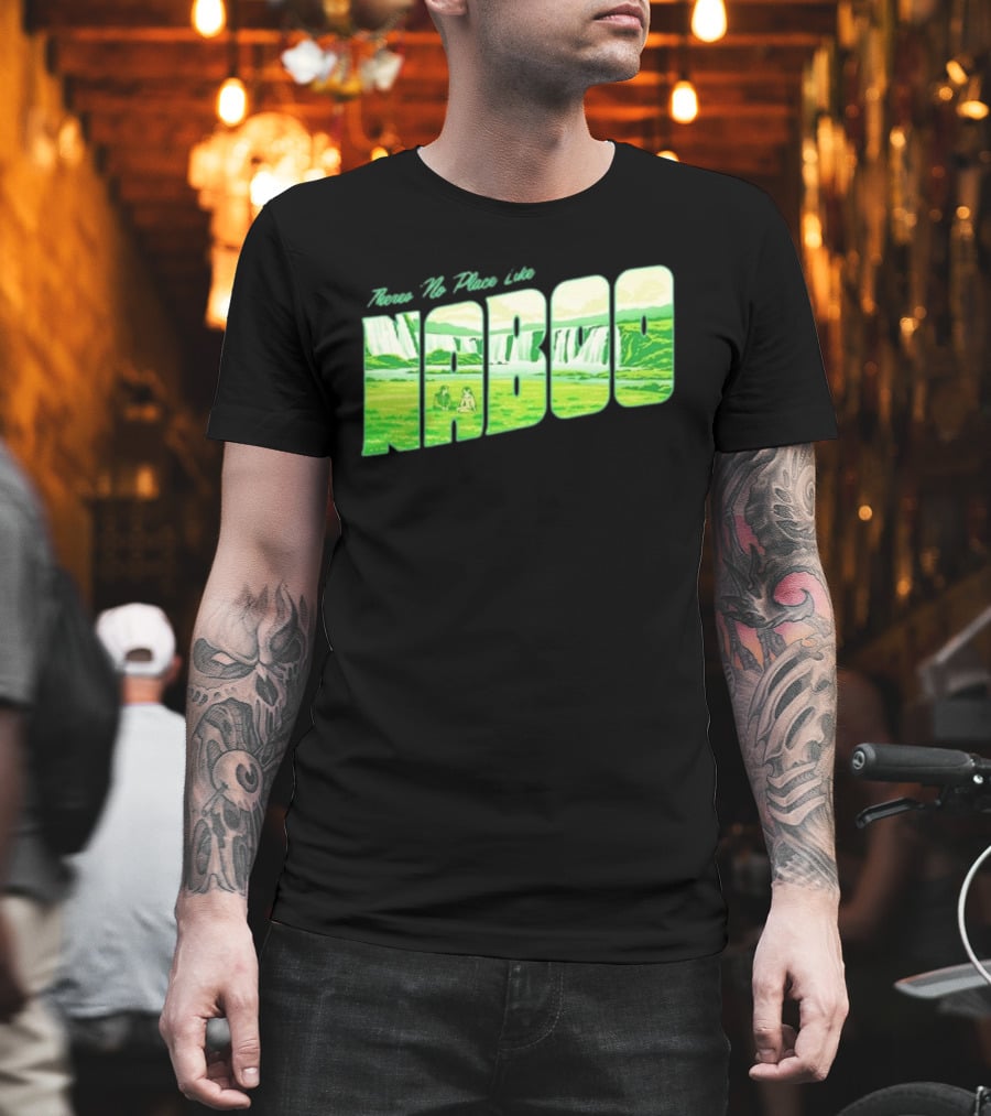 Anakin Skywalker Padme Amidala Star Wars There Is No Place Like Naboo Scenic Waterfalls T-Shirt