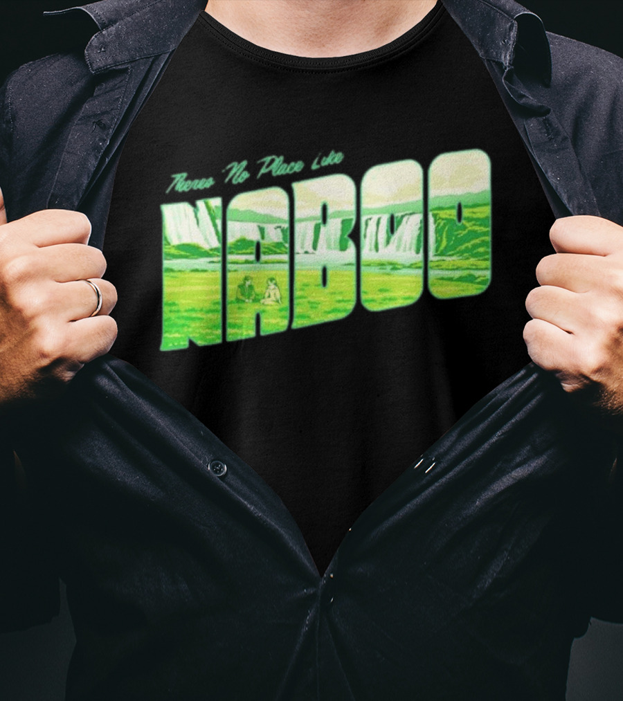 Anakin Skywalker Padme Amidala Star Wars There Is No Place Like Naboo Scenic Waterfalls T-Shirt