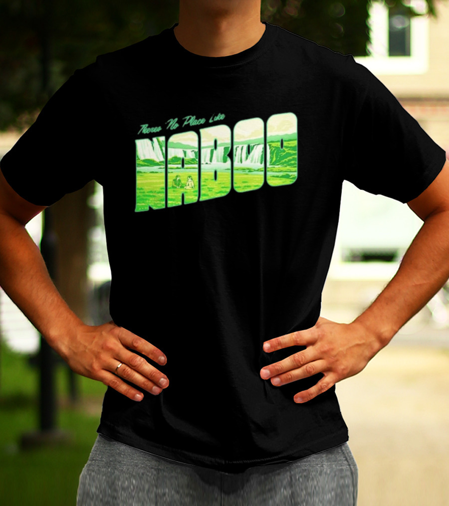 Anakin Skywalker Padme Amidala Star Wars There Is No Place Like Naboo Scenic Waterfalls T-Shirt