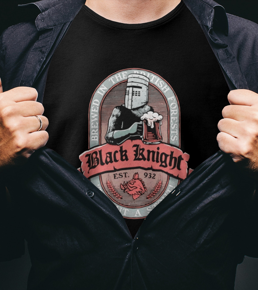 Brewed In The British Forests Black Knight Est 932 'Tis But A Stout T-Shirt