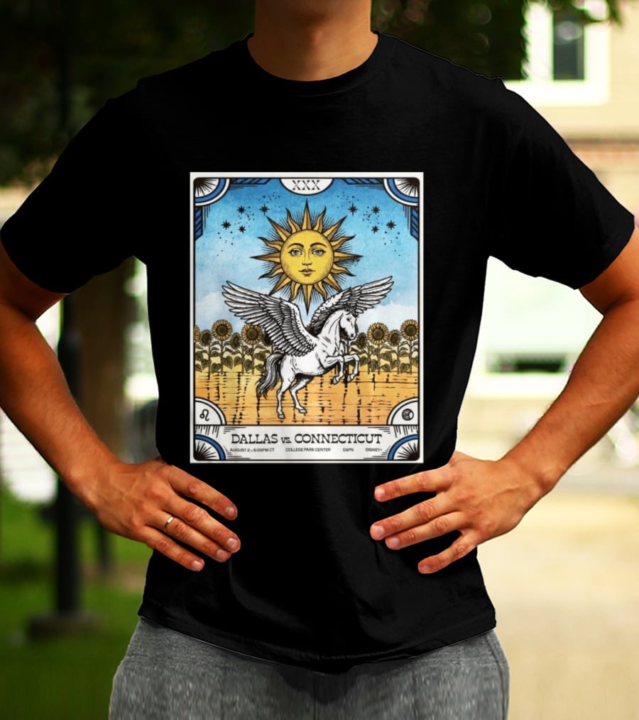 Dallas Vs Connecticut August 2 6pm CT College Park Center ESPN Disney Sunflower Pegasus Sun T-Shirt