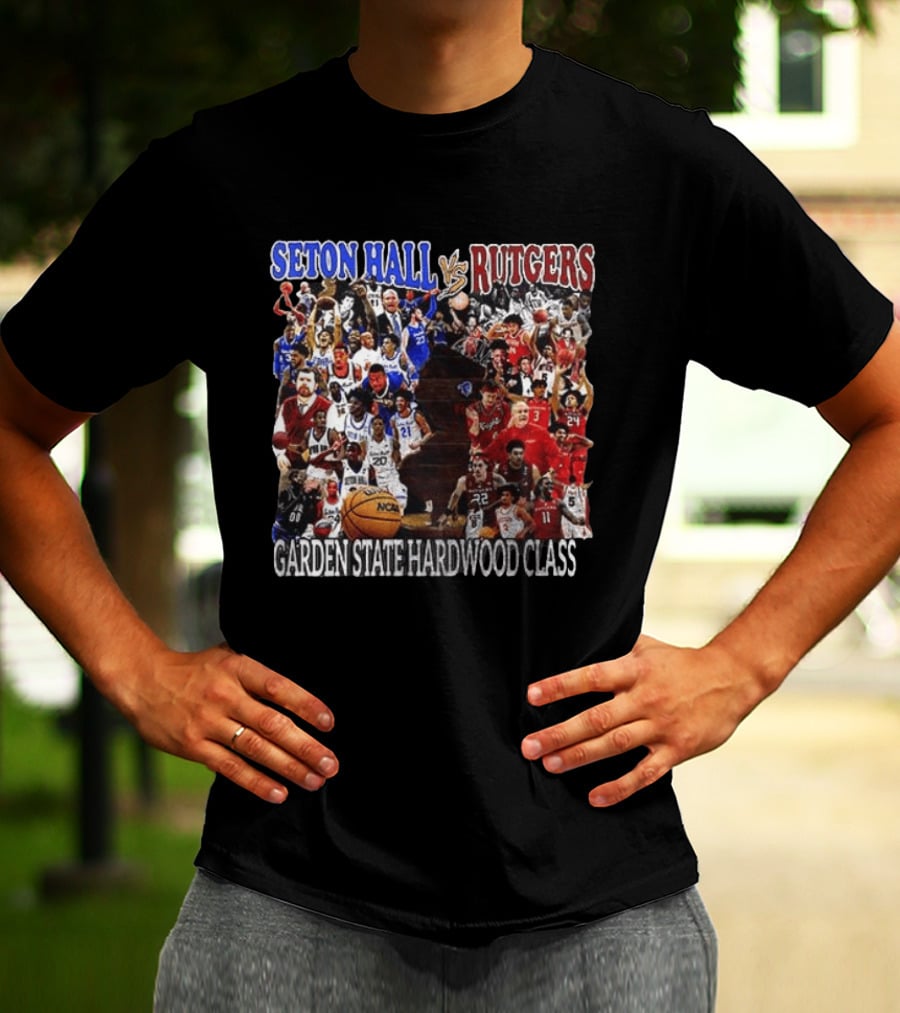 Seton Hall Vs Rutgers Garden State Hardwood Classic Basketball Showdown T-Shirt