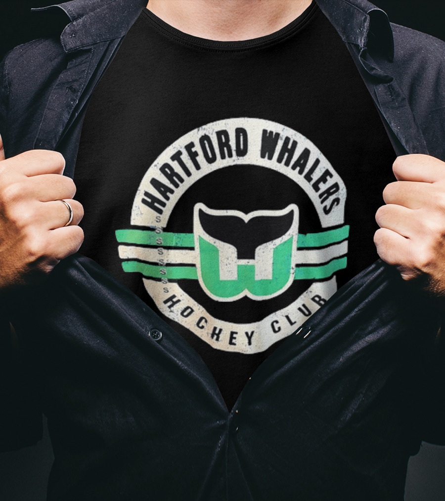 Hartford Whalers Distressed Vintage Hockey Club T-Shirt