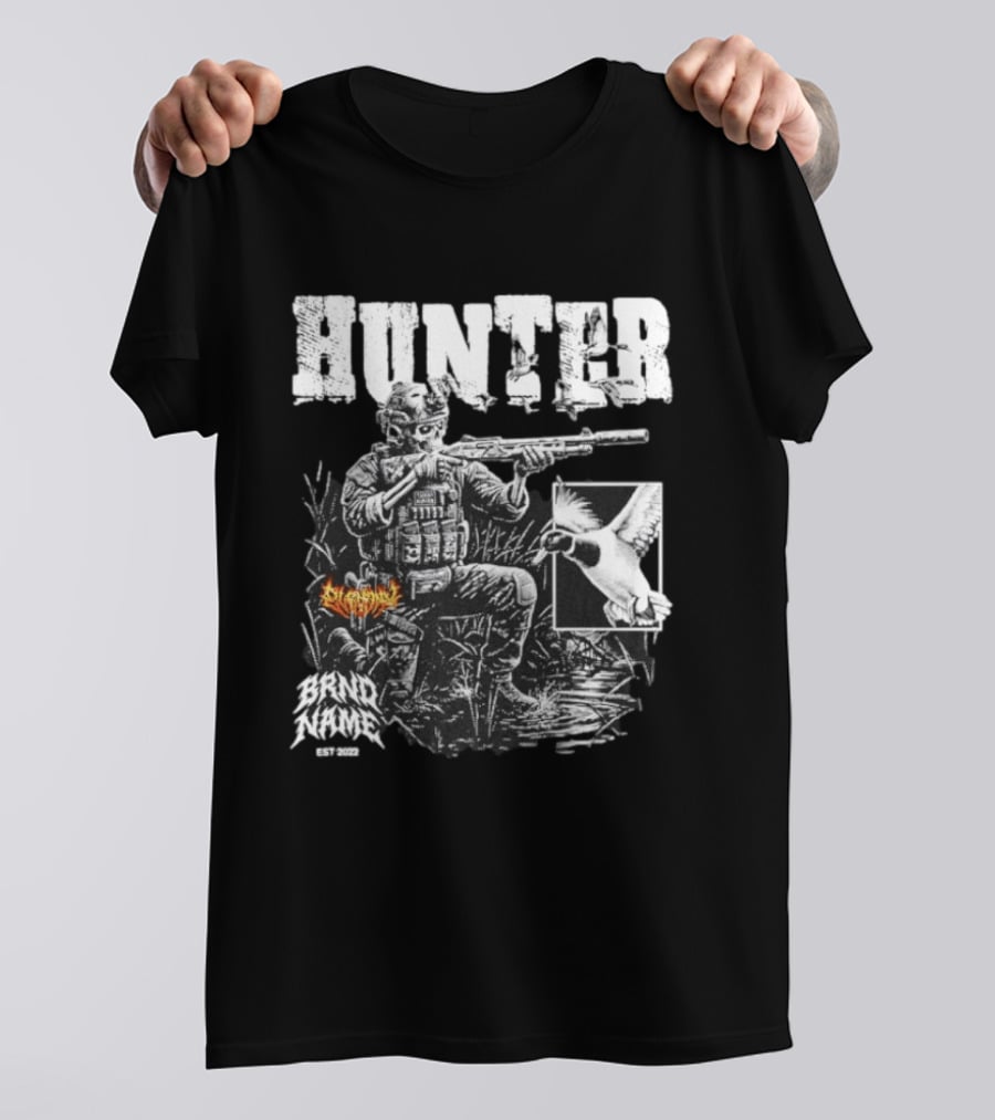 Skeleton Tactical Soldier Duck Hunting Hunter EST 2022 T-Shirt