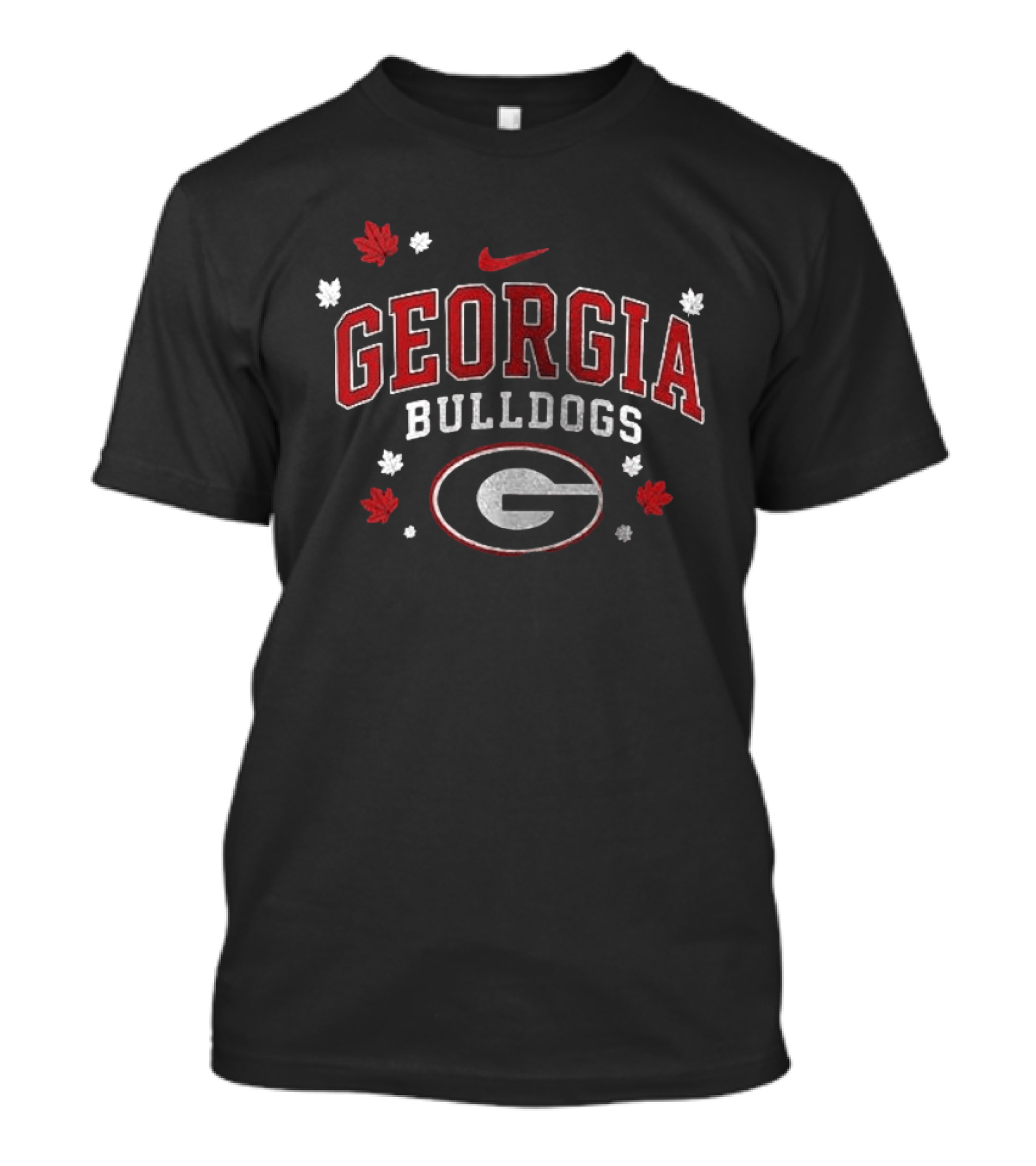Georgia Bulldogs It's The Most Wonderful Time Of The Year Nike Logo Leafs G T-Shirt