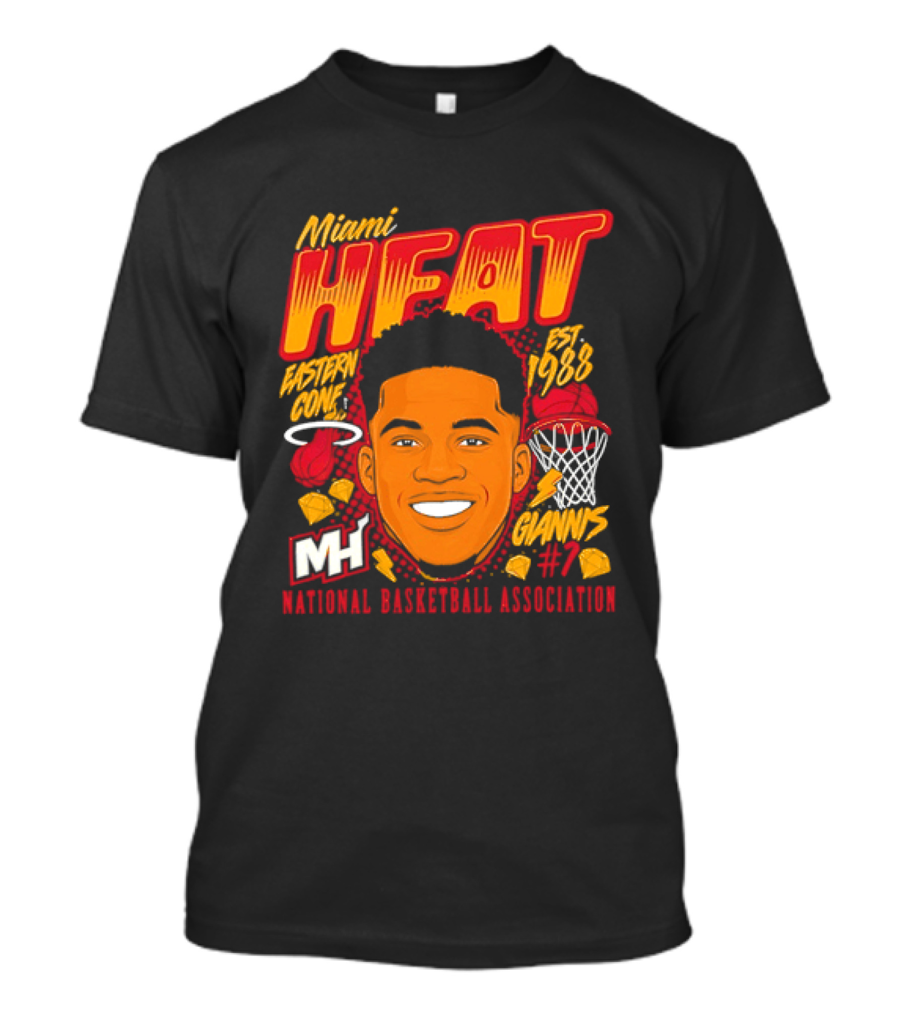 Miami Heat Giannis Antetokounmpo Est 1988 National Basketball Association T-Shirt