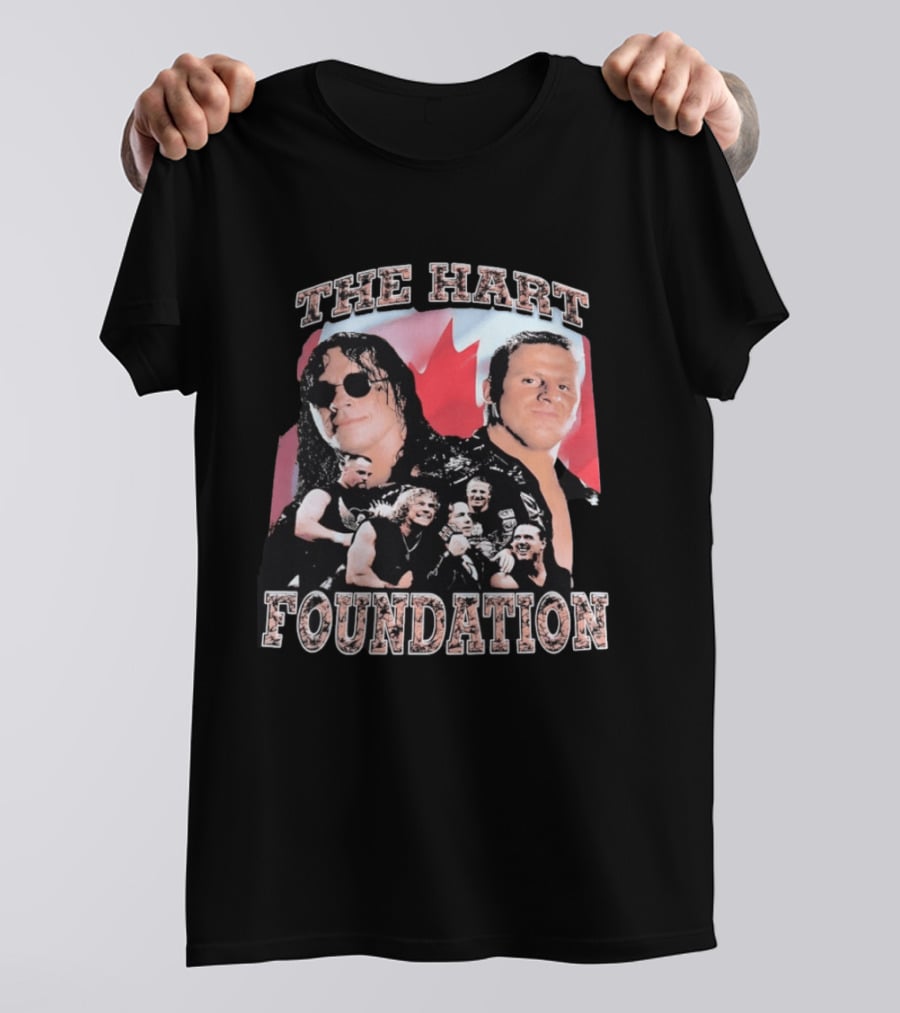 The Hart Foundation 1997 Wrestling Team Canada Flag T-Shirt