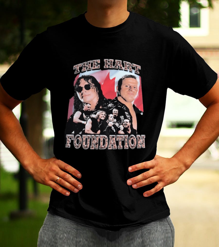 The Hart Foundation 1997 Wrestling Team Canada Flag T-Shirt