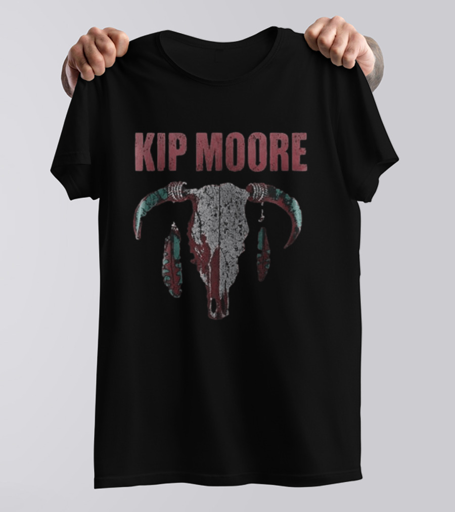 Kip Moore Rustic Bull Skull Tour Merch T-Shirt