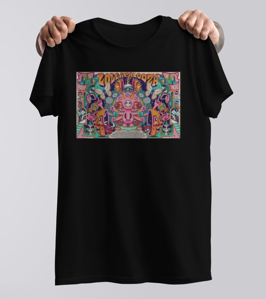 Lollapalooza Grant Park Chicago 08.02.2026 Butterflies Psychedelic T-Shirt