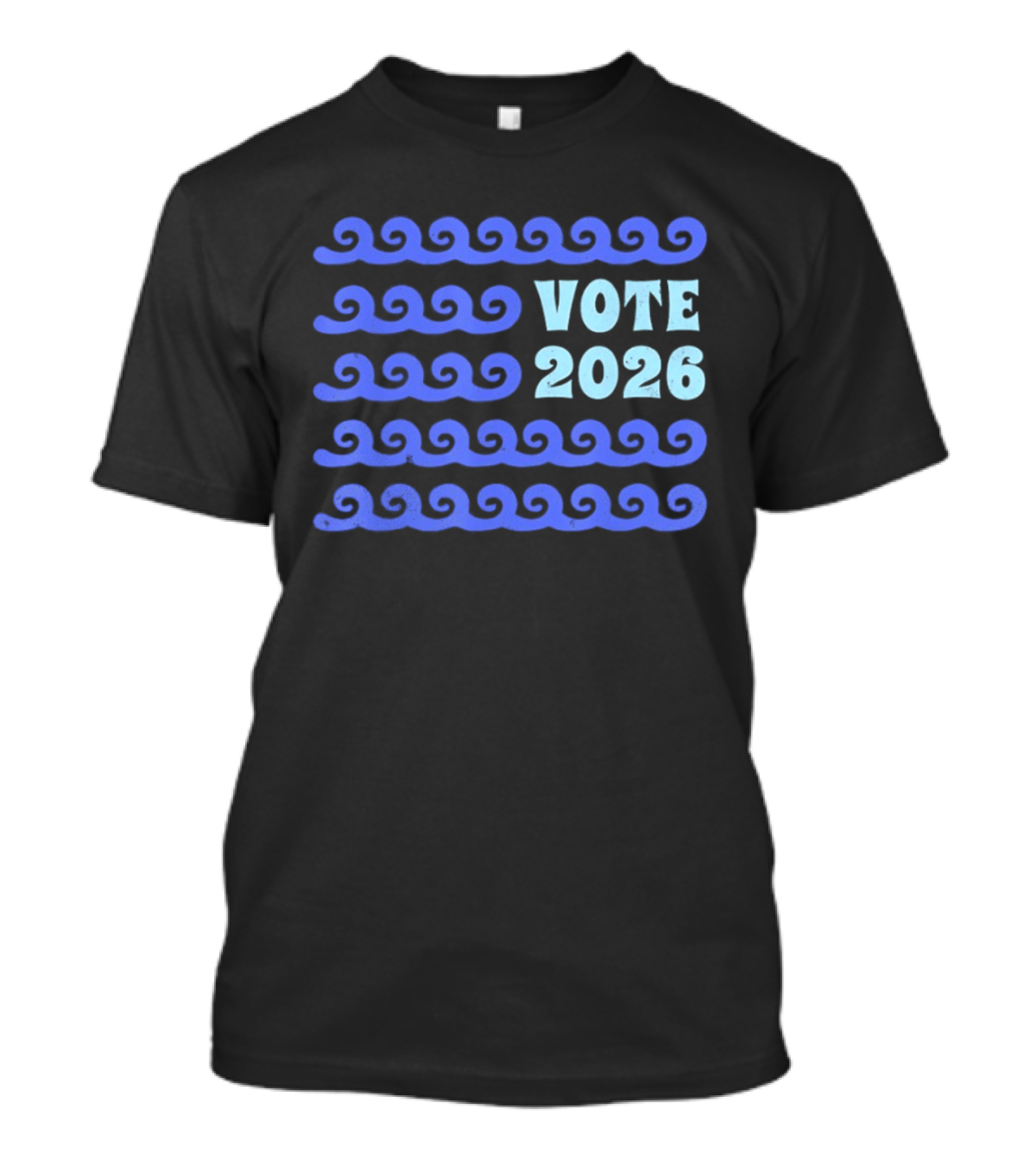 Vote 2026 Distressed Blue Wave Political Election T-Shirt