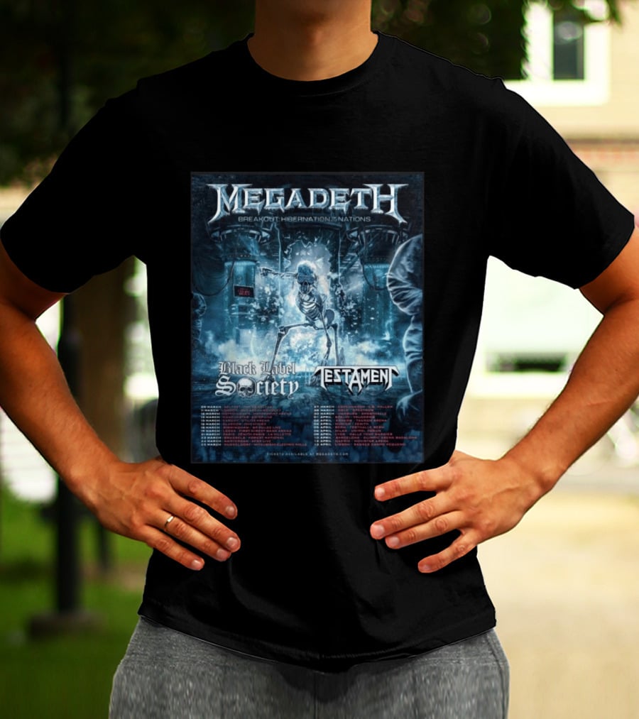 Megadeth Breakout Hibernation Nations Tour Black Label Society Testament T-Shirt