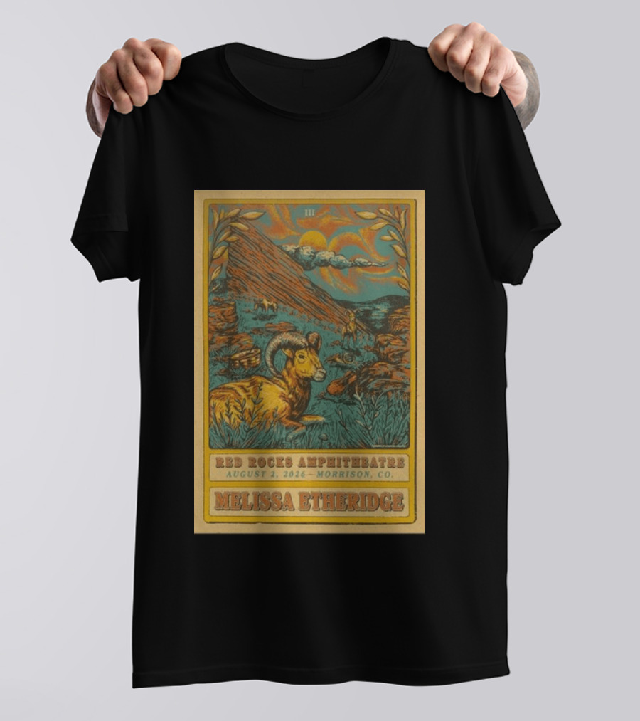 Melissa Etheridge Red Rocks Amphitheatre Morrison CO August 2 2026 T-Shirt
