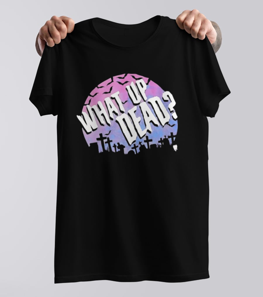What Up Dead Graveyard Moon Bats Spooky T-Shirt
