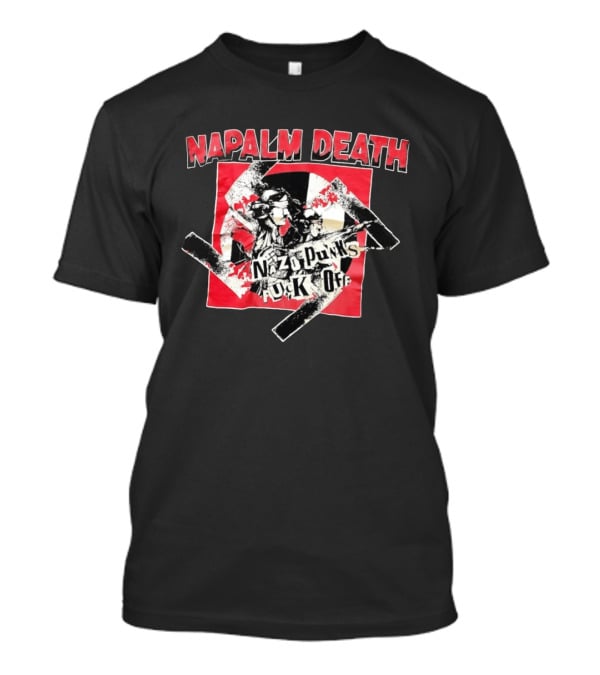 Napalm Death Nazi Punks Fuck Off Graphic Grindcore Band Merchandise T-Shirt