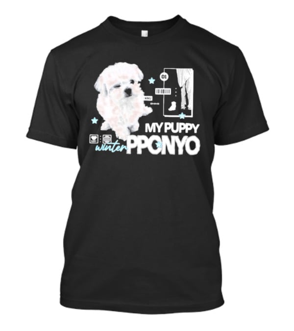 Winter Aespa My Puppy Pponyo KMJ Cute Dog T-Shirt