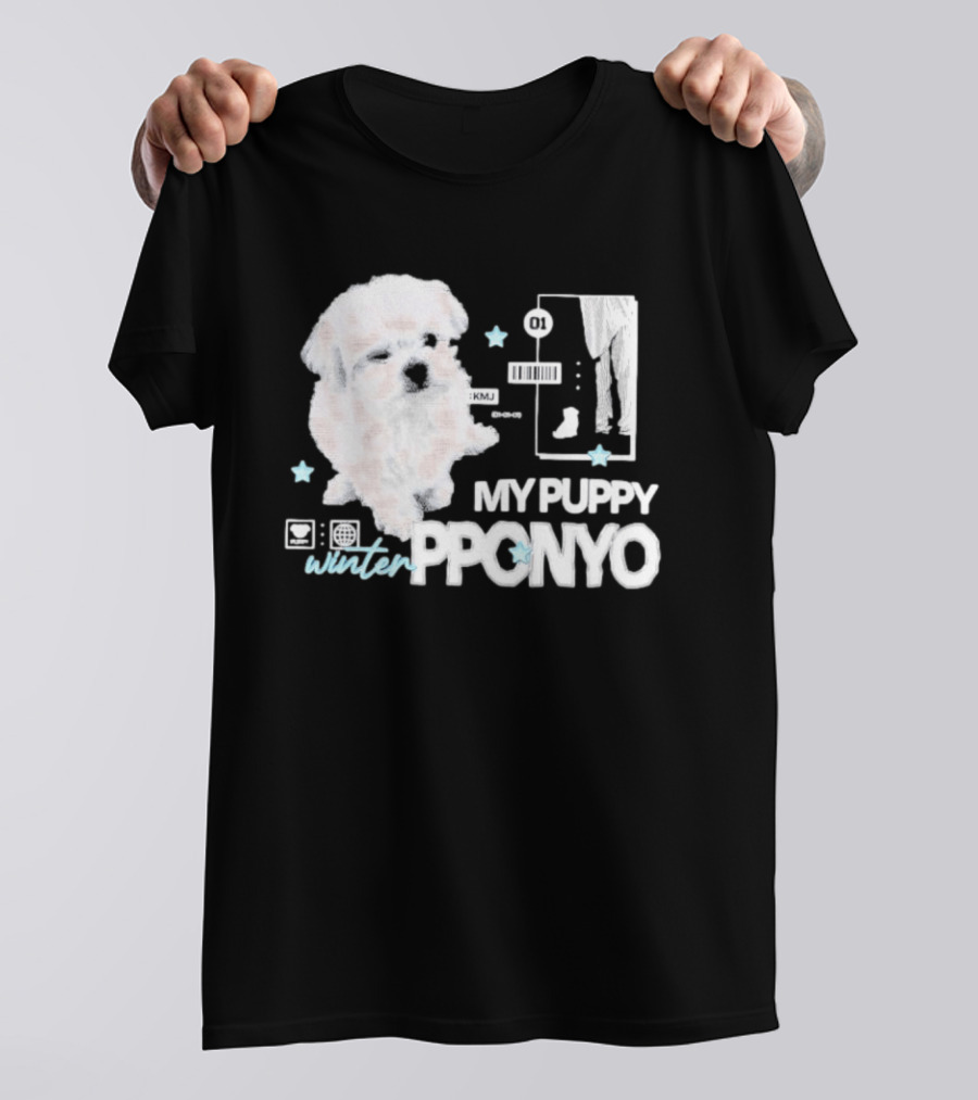 Winter Aespa My Puppy Pponyo KMJ Cute Dog T-Shirt