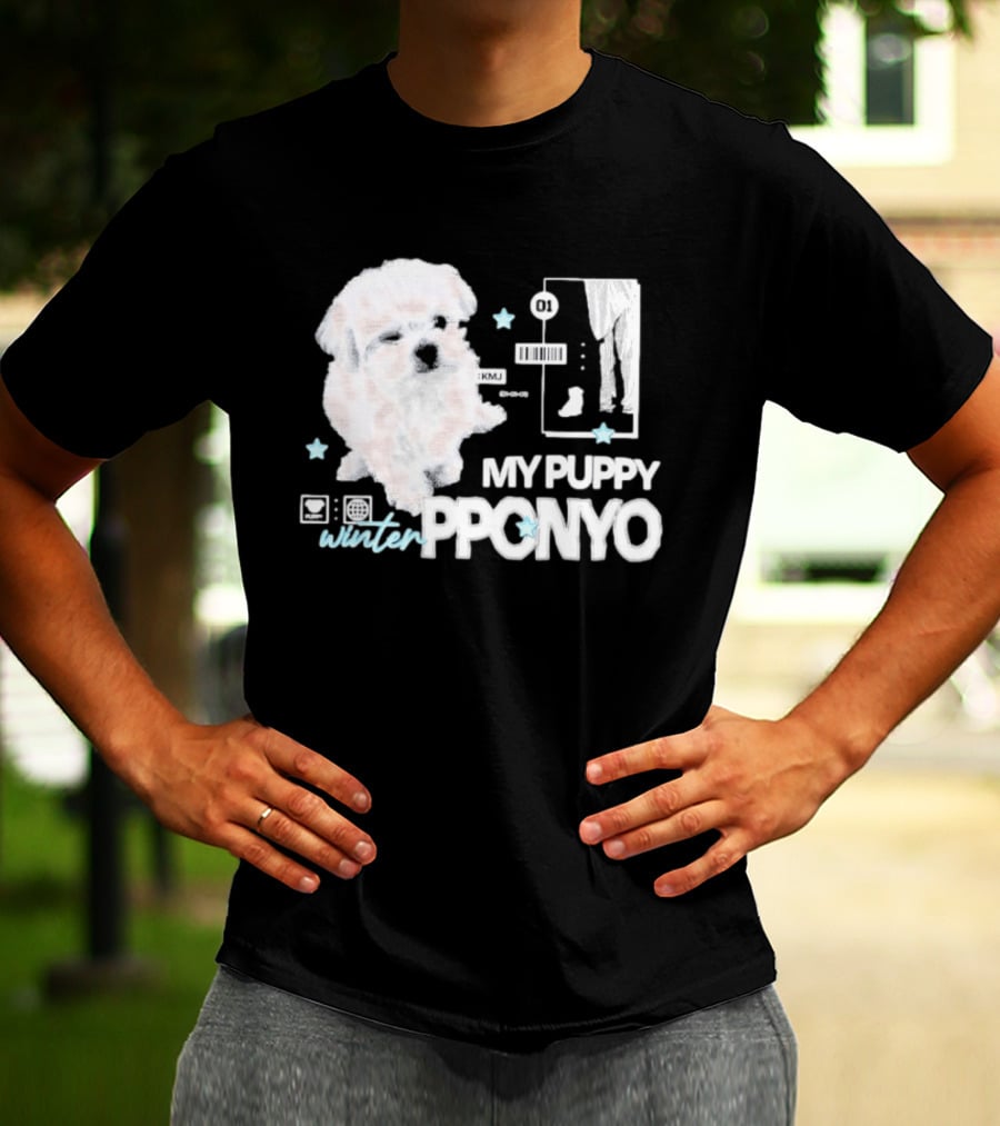 Winter Aespa My Puppy Pponyo KMJ Cute Dog T-Shirt