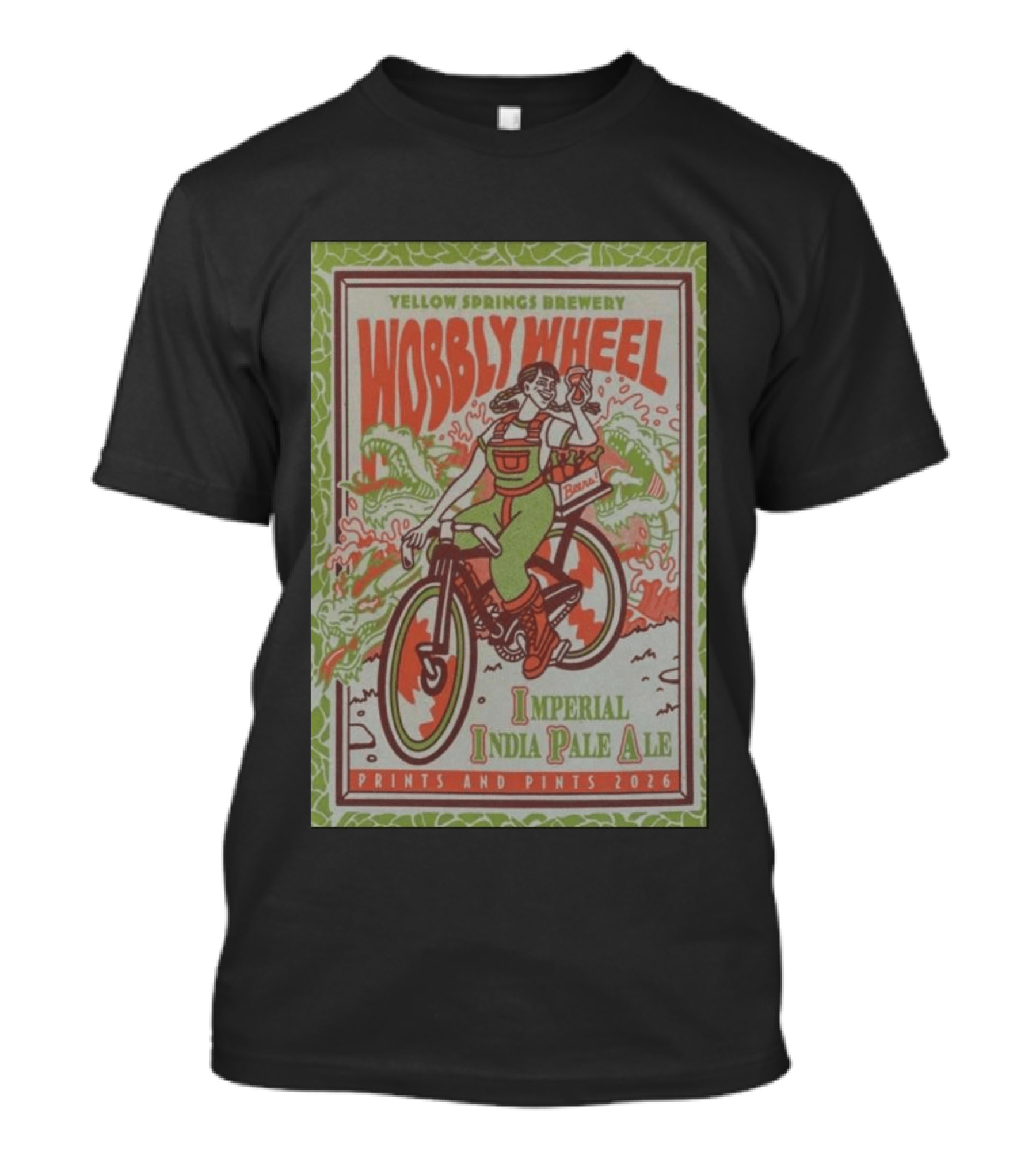 Yellow Springs Brewery Wobbly Wheel Imperial India Pale Ale Prints And Pints 2026 T-Shirt