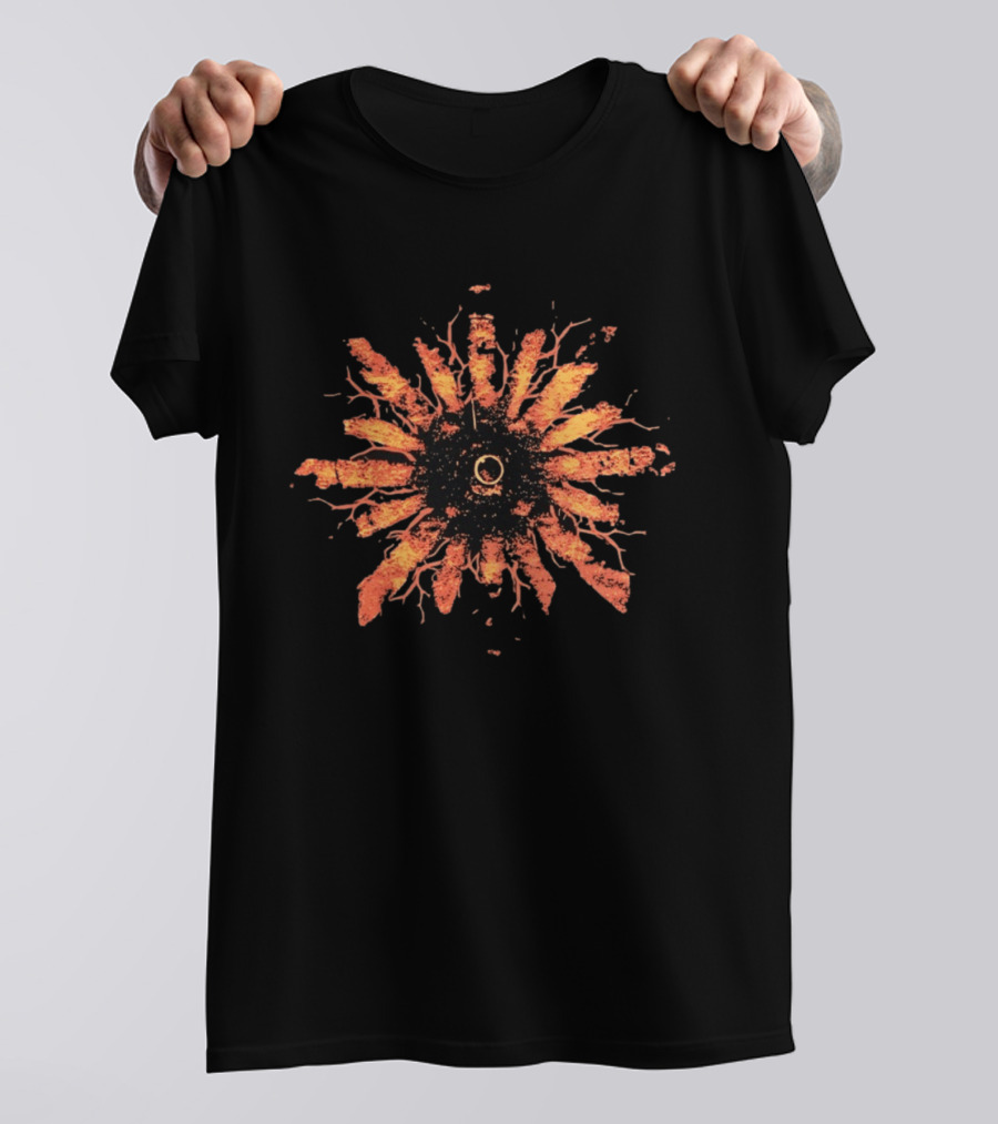Orange Sun Root Nature Burst Roots Radiating Energy T-Shirt