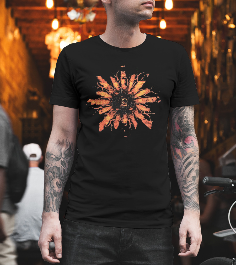 Orange Sun Root Nature Burst Roots Radiating Energy T-Shirt