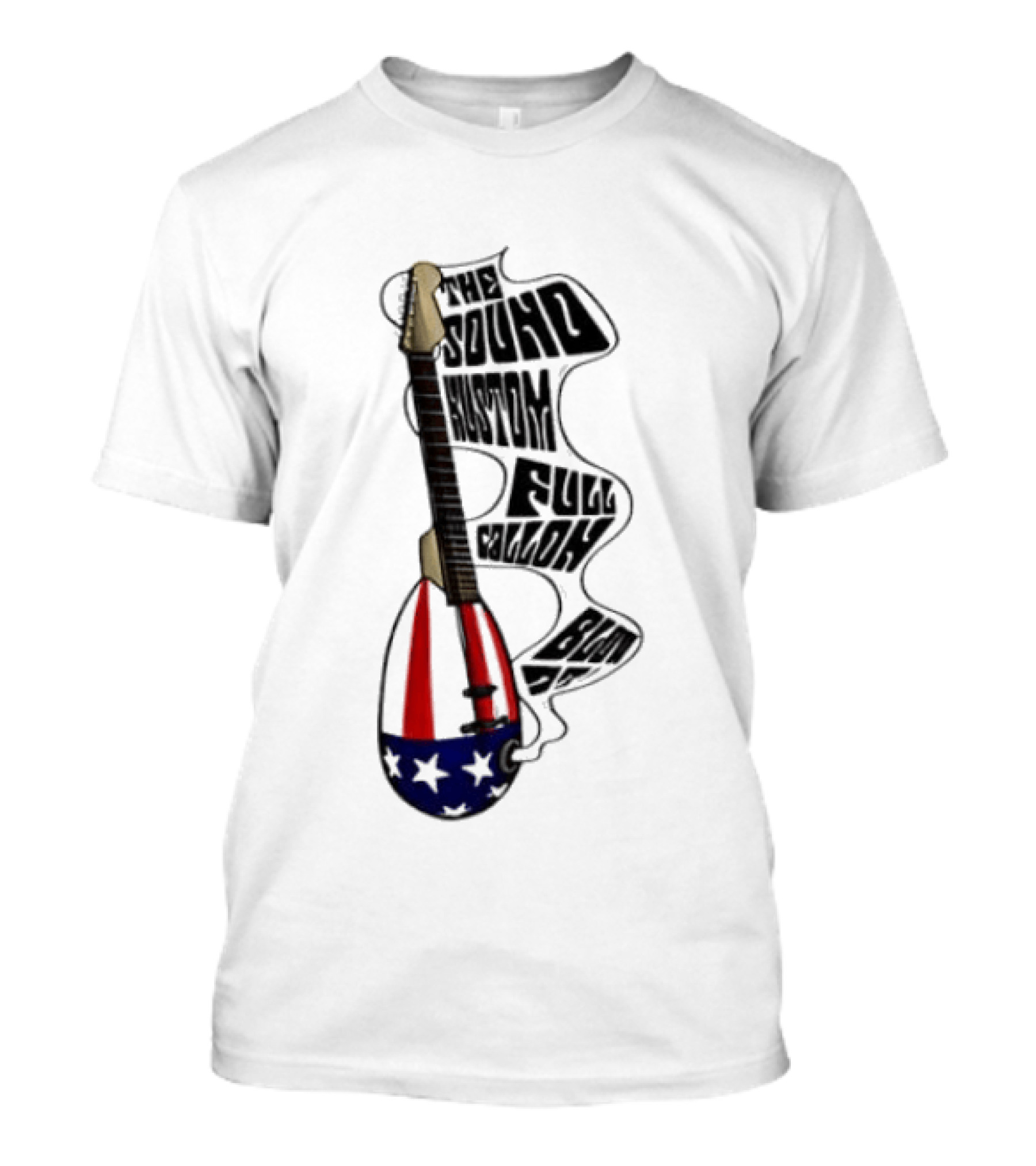 The Sound Kustom Full Gallon Blow Up Patriotic Guitar Americana T-Shirt