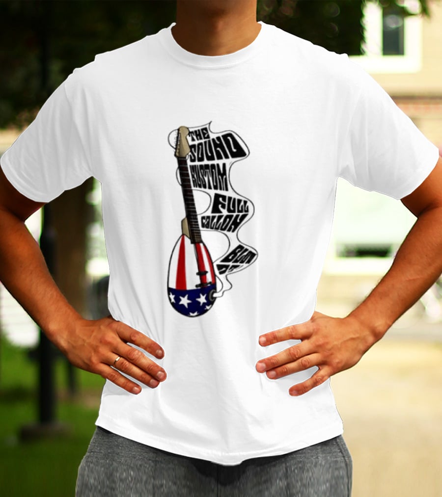 The Sound Kustom Full Gallon Blow Up Patriotic Guitar Americana T-Shirt