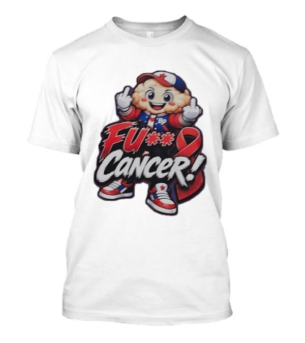 Fu Cancer BP Kid With Awareness Ribbon Support T-Shirt