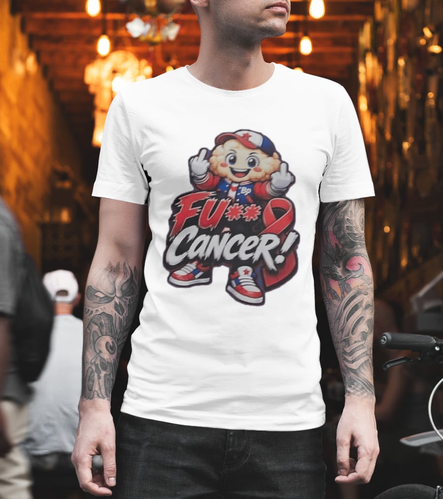 Fu Cancer BP Kid With Awareness Ribbon Support T-Shirt