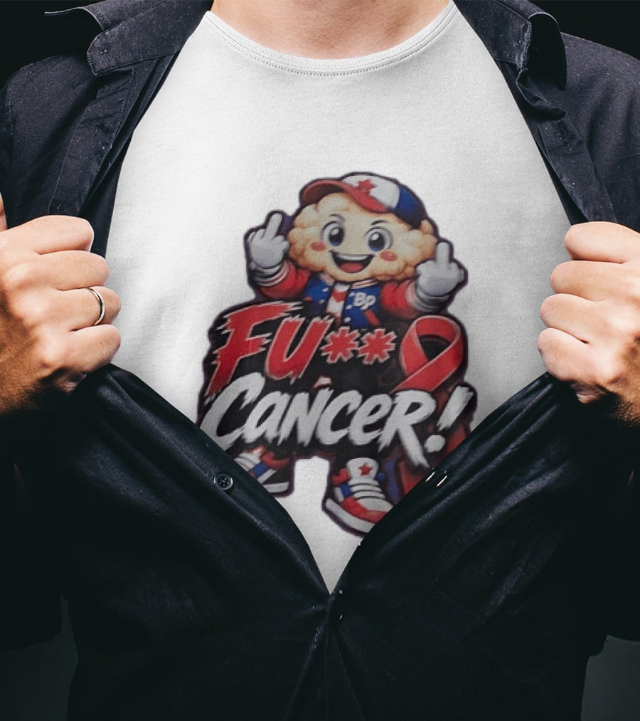 Fu Cancer BP Kid With Awareness Ribbon Support T-Shirt