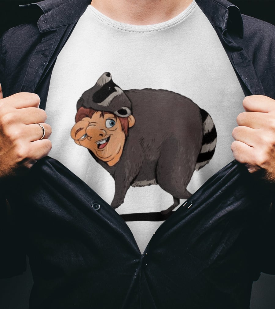 Raccoon Boy Animal Costume Quirky T-Shirt