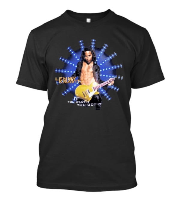 Lenny Kravitz 1993 If You Want It You Got It Yellow Guitar T-Shirt