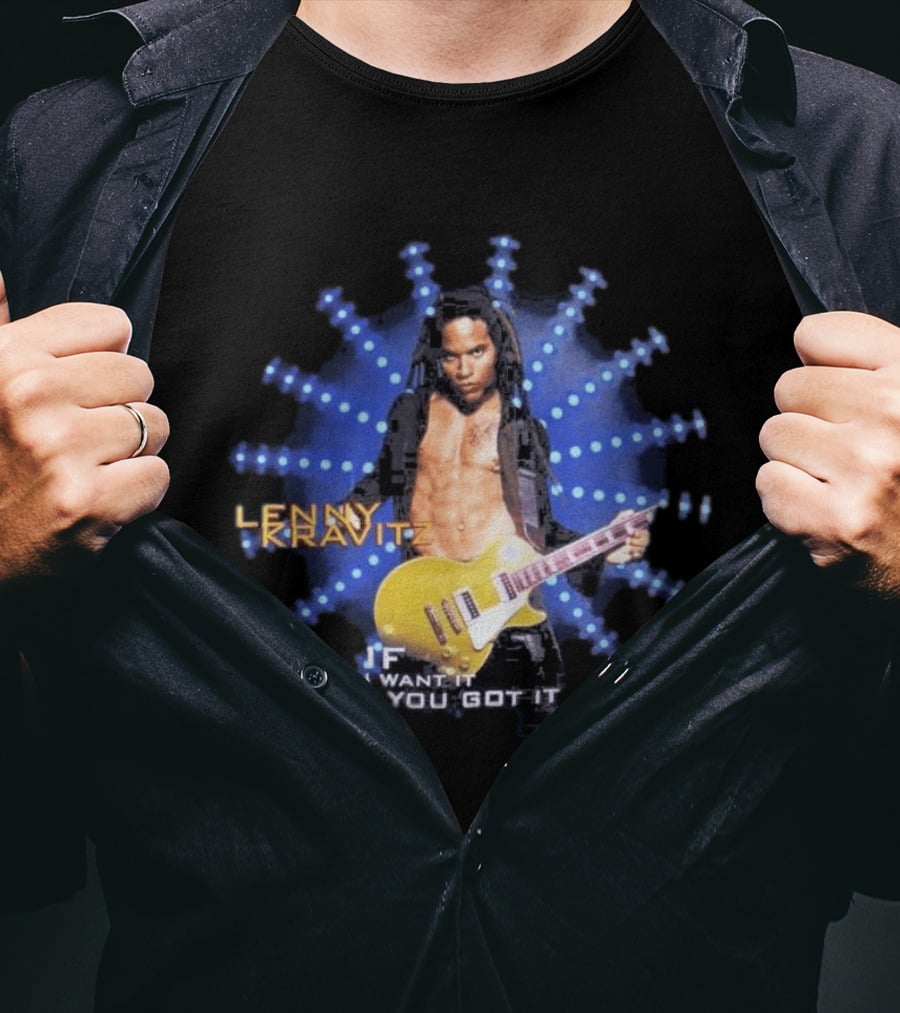 Lenny Kravitz 1993 If You Want It You Got It Yellow Guitar T-Shirt