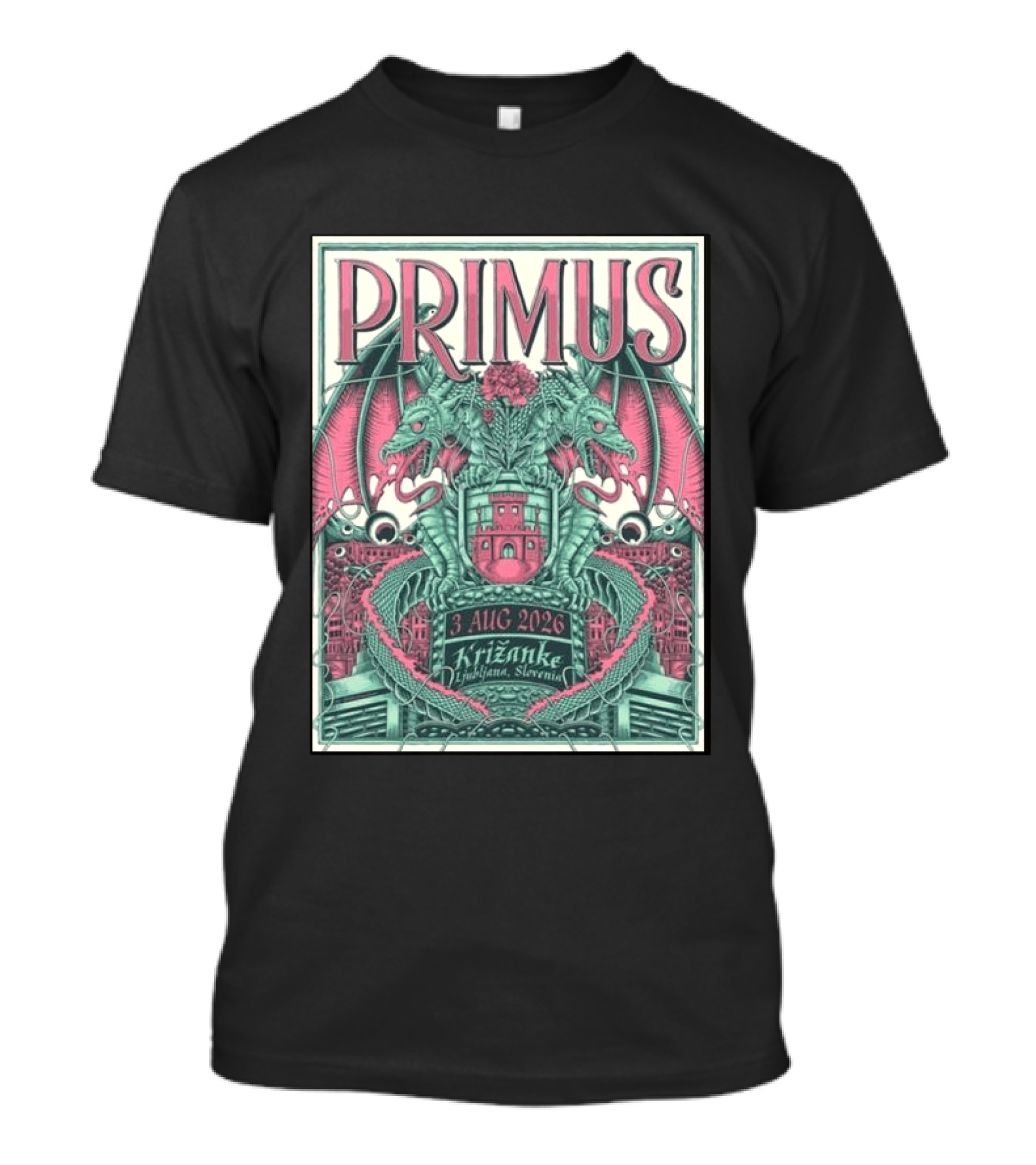 PRIMUS 3 Aug 2026 Križanke Ljubljana Slovenia Dragon T-Shirt