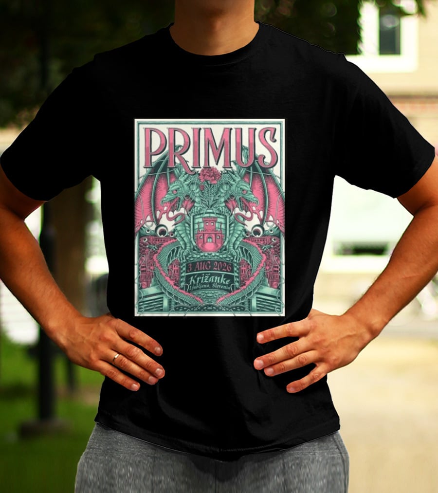 PRIMUS 3 Aug 2026 Križanke Ljubljana Slovenia Dragon T-Shirt