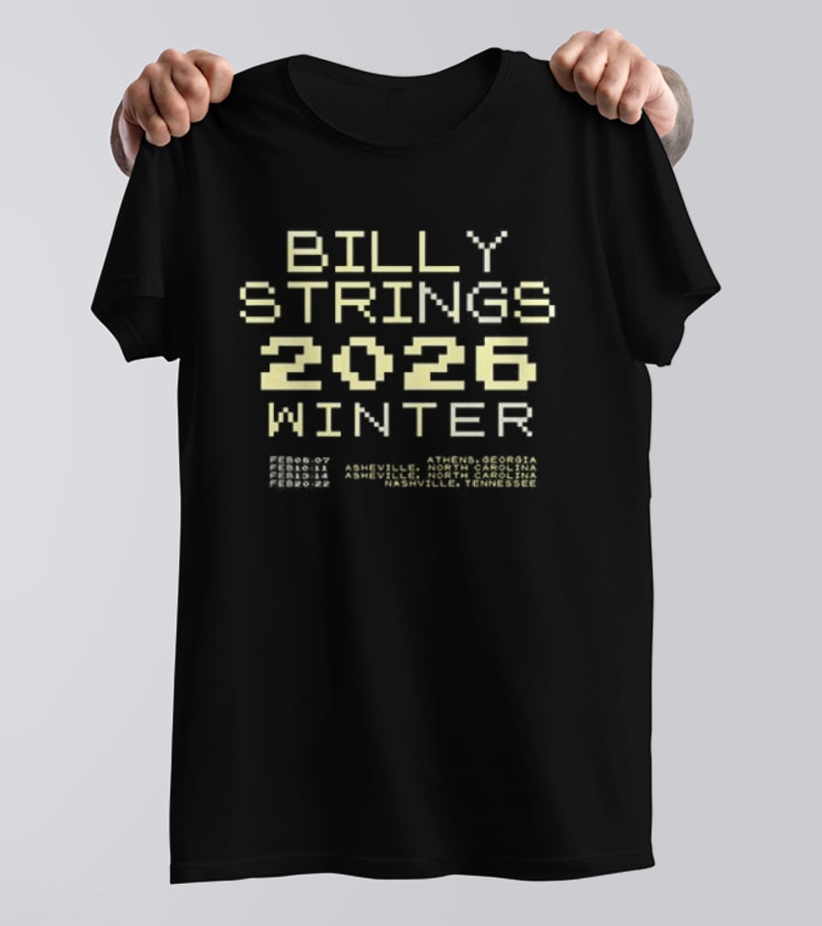 Billy Strings Winter 2026 Banjo Dates Schedule Pixel T-Shirt