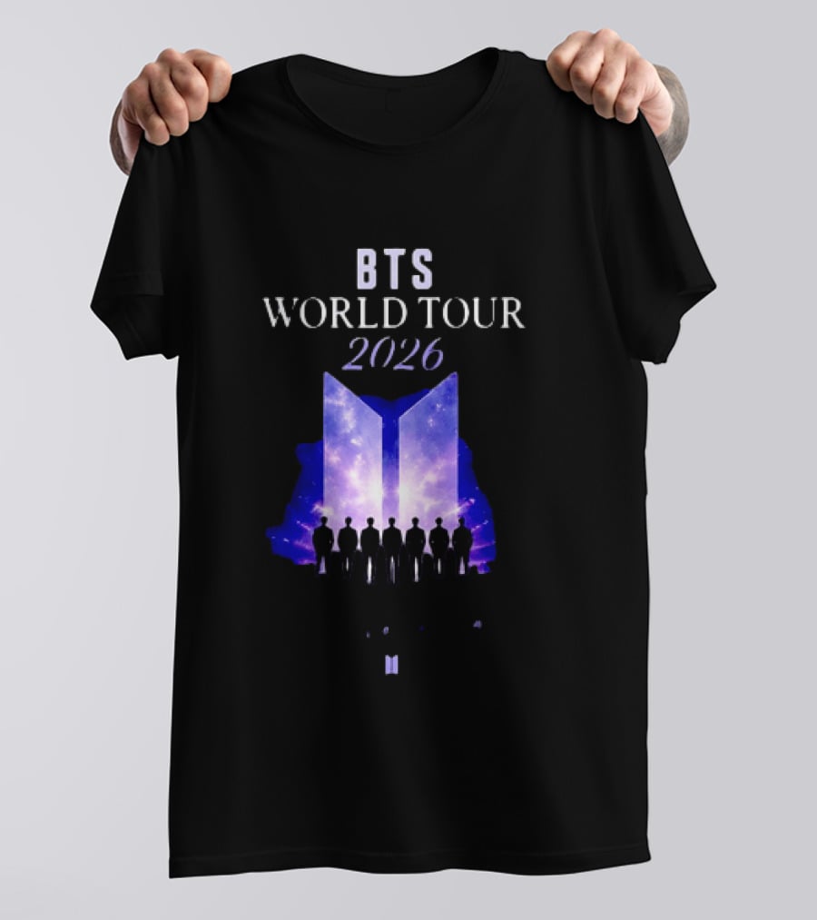 BTS World Tour 2026 Forever We Are Young Concert Silhouettes Galaxy T-Shirt