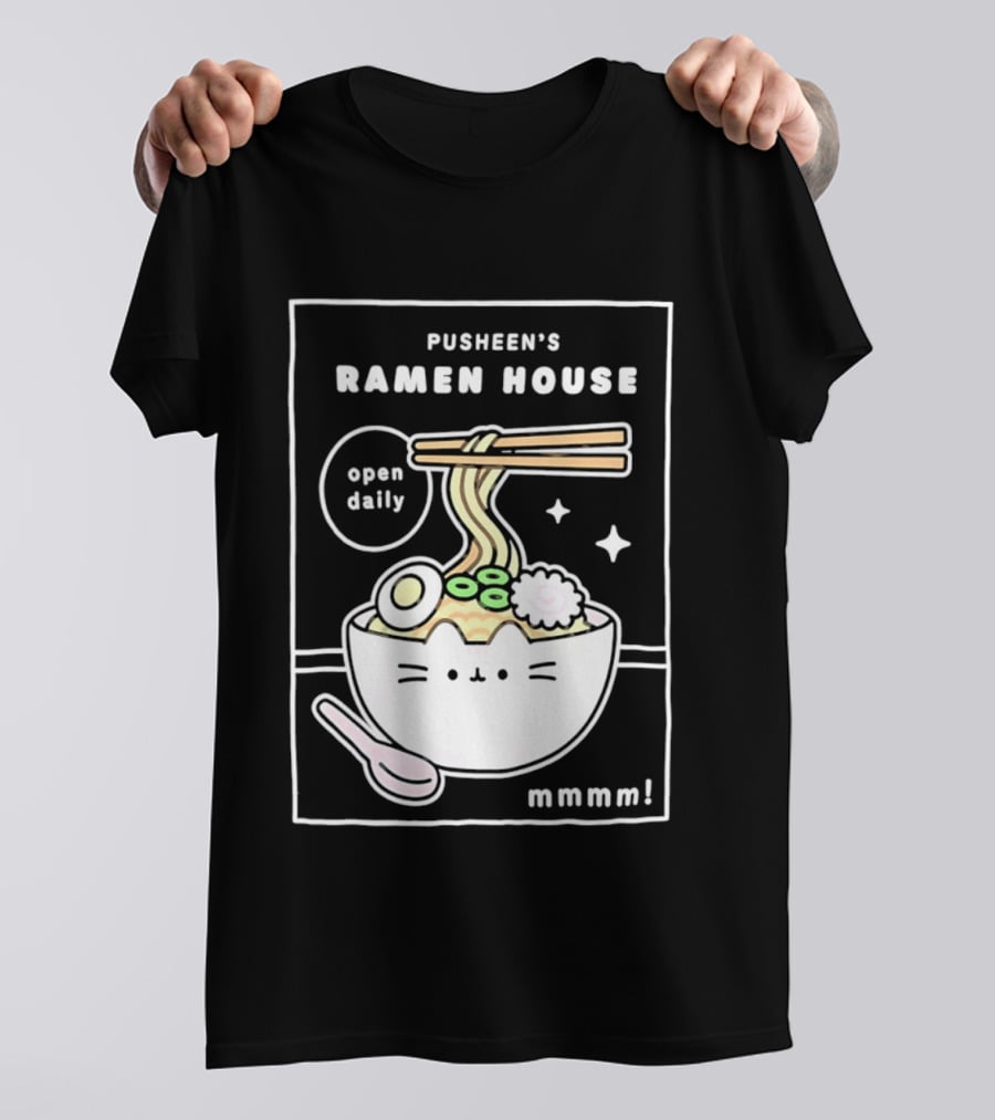 Pusheen's Ramen House Open Daily Noodles Kawaii Mmmm T-Shirt
