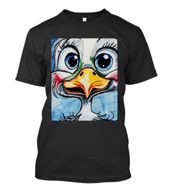 Swoopy The Charming Seagull By Viktor With Big Blue Eyes And Colorful Beak T-Shirt