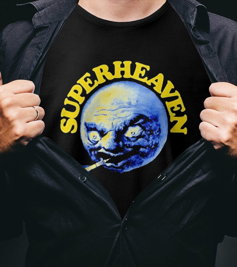 Superheaven Moon Rocket Alternative Rock Moon Face T-Shirt
