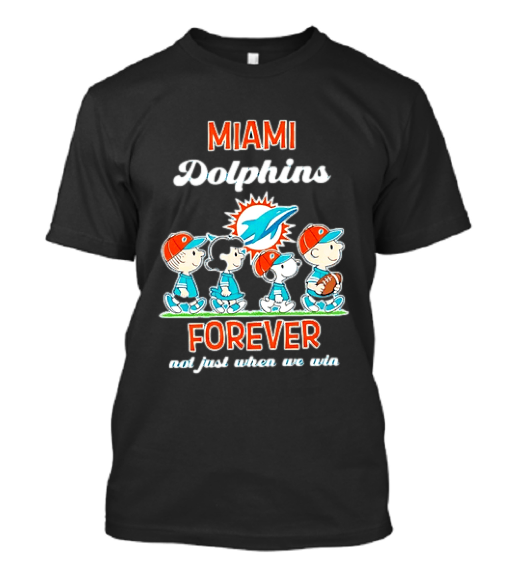 Miami Dolphins Peanuts Characters Forever Not Just When We Win T-Shirt