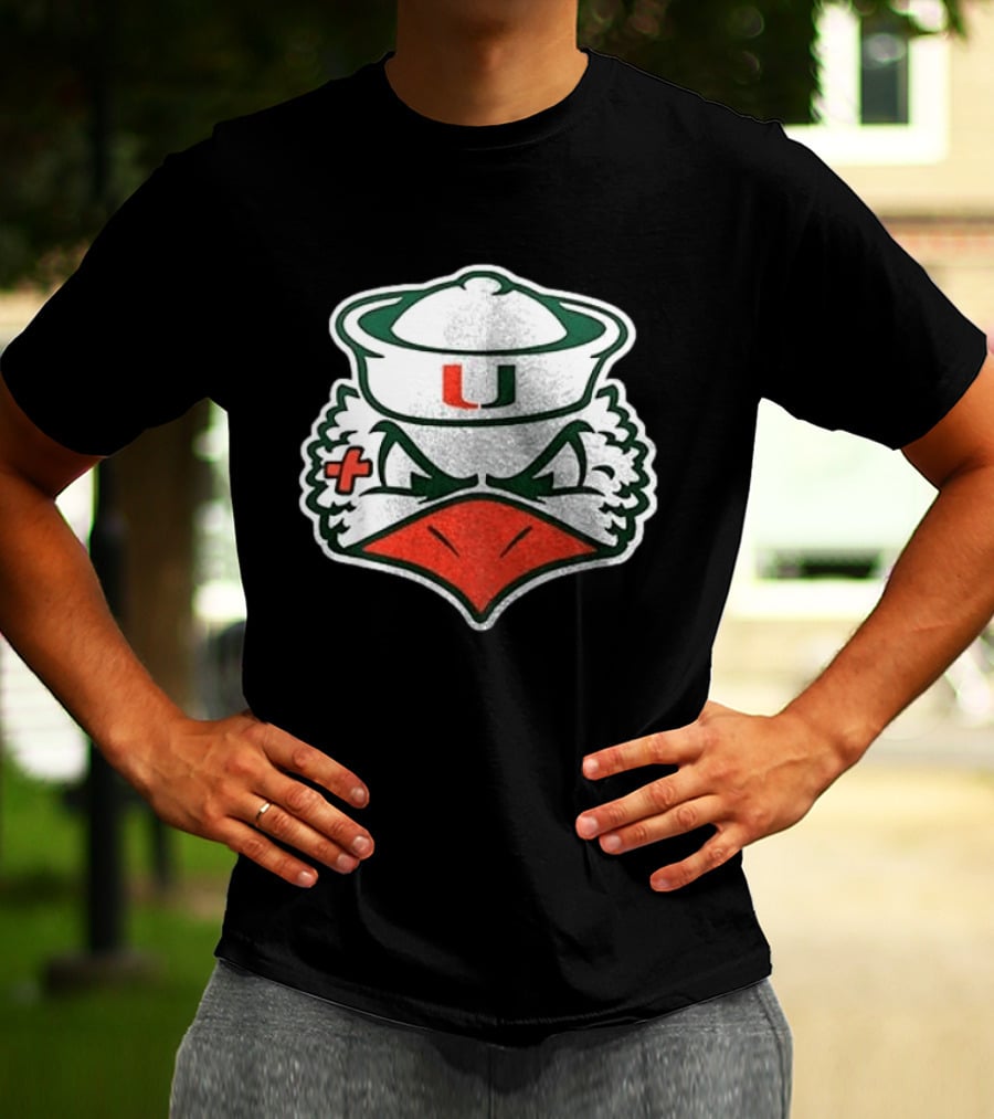 Miami Hurricanes Sebastian The Ibis Mascot U T-Shirt
