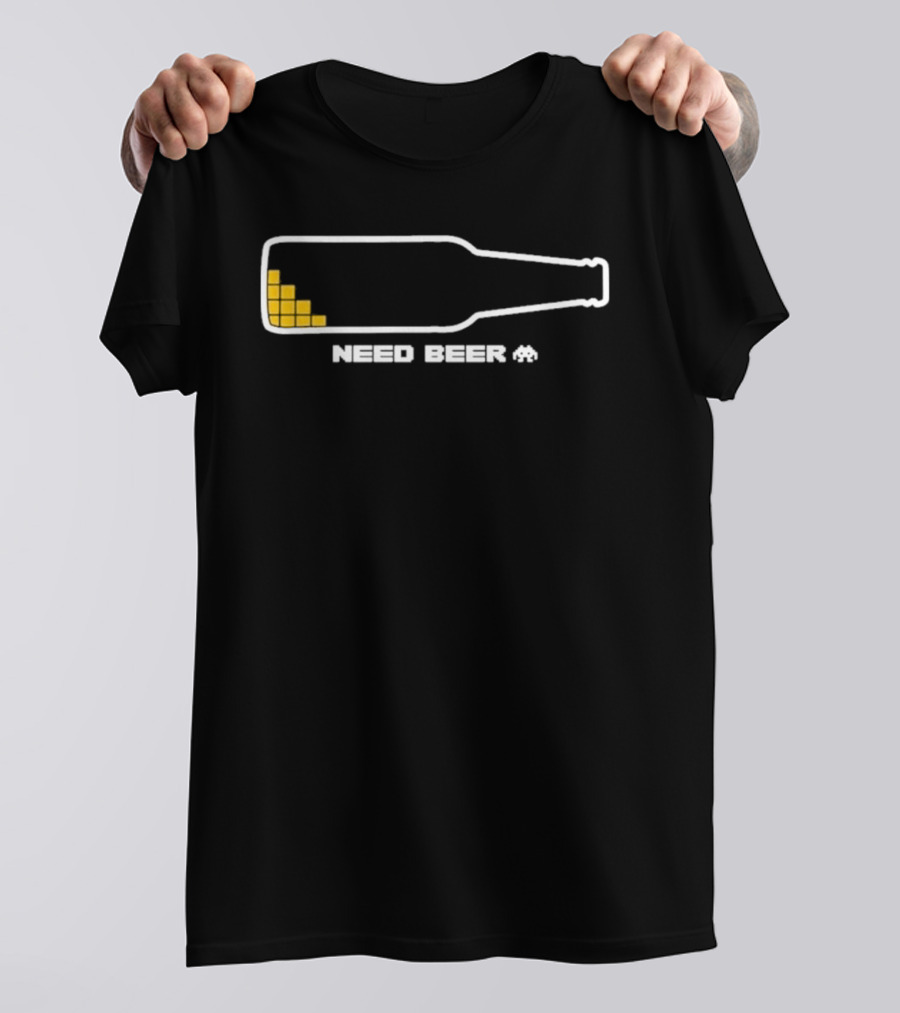 Need Beer Bottle Pixel T-Shirt