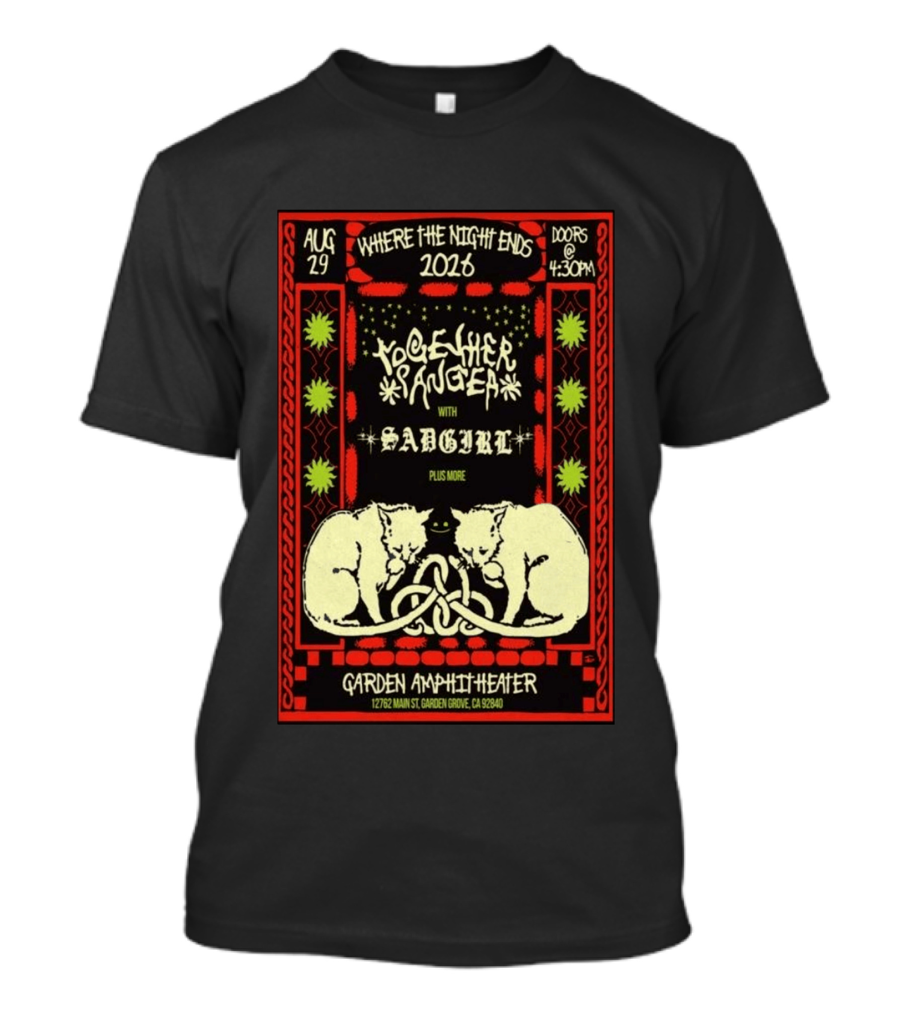 Together Sanguis Garden Amphitheater Concert August 29 2026 Featuring Sadgirl Where The Night Ends T-Shirt
